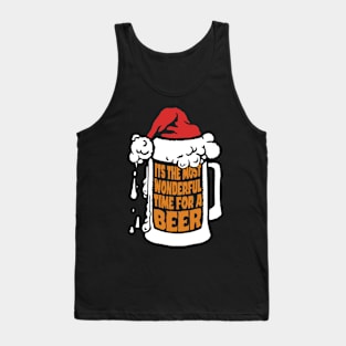 its the most wonderful time for a beer, funny christmas beer drinking Tank Top